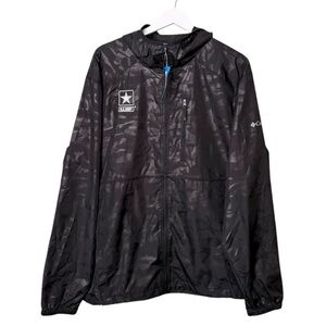 NWT Columbia Men’s Camo Flash Forward Windbreaker Jacket Black Army‎ Logo Large